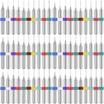 Shank Tungsten Carbide Micro Drill Bits Set, Tungsten Steel PCB Print Circuit Board Flute CNC Router Bits for Rough Stone Print Circuit Board Jewelry Engraving (60 Pcs, 0.1-3.0 mm)