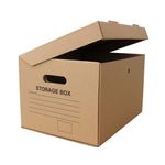 W E Roberts (Corrugated) Ltd A4 Cardboard Archive Filing Storage Boxes - 15" x 12" x 9"/390mm (L) x 304mm (W) x 238mm (H) (Pack of 10)