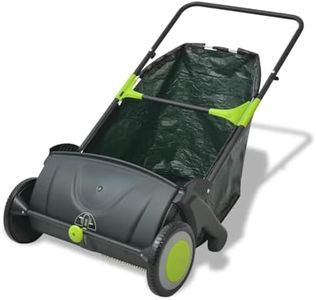 vidaXL Lawn Sweeper 103L Mower Steel Tractor Garden Grass Cleaner Leaf Tool