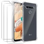 GEJEFA Crystal Clear Case for LG K41s Case with Tempered Glass Screen Protector, [Anti-Scratch][Anti-Yellowing] Transparent TPU Phone Case with Shock-Absorbing Air-Guard Corners