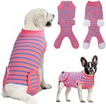 Dog Surgery Recovery Suit, Recovery Shirt for Male Female Dog Cats, Cone E-Collar Alternative Abdominal Wounds Spay Bandages Onesie, Anti-Licking Pet Surgical Recovery Snugly Suit,Pink Small