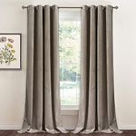 TEXTILES CASA Velvet Blackout Thermal Insulted Curtains for Door Summer, 8 feet Long, Light Brown, Set of 2