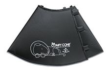 All Four Paws Comfy Cone Pet Cone for Dogs, Cats, Medium (Extra-Long), Black - Comfortable Soft Dog Cone Collar Alternative for After Surgery, Wound Care, Spay, Neuter - Dog and Cat Recovery Collar