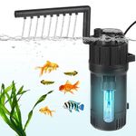 BAITAI Internal UV Fish Tank Filter,400L/H 4W Aquarium Filter Pump,Turns Green Water to Clear,5-in-1 Filter Pump for 15-80L Aquarium,Flow Rate and Direction Adjustable