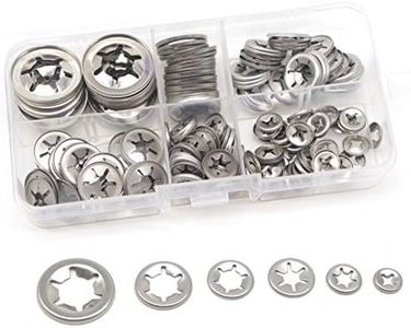 cSeao 150pcs 304 Stainless Steel Starlock Internal Tooth Push On Locking Washers Assortment Kit, M3/ M4/ M5/ M6/ M8/ M10/ M12