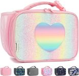 GYEUKHAM Insulated Lunch Box for School, Thermal Reusable Durable Freezable Lunch Bags for Kids Boys Girls Men Women - Small Soft Cooler Portable Lunch Tote Kit for Work Picnic Travel,Rainbow Glitter