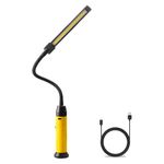 Napatyre Rechargeable LED Inspection Lamp with Flexible Gooseneck, Up to 1000 Lumens 3 Modes Magnetic LED Work Light, Inspection Light with Magnetic Base for Car Repair Grill Light Emergency