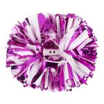 Lovecheer 2PCS White and Hot Pink Pom Poms Cheerleading Metallic Cheer Pom Poms for Adults Cheering Squad Sports Team Spirits Dance Training