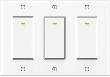 Smart Light Switch 3 Gang Smart Switch 2.4Ghz WiFi Light Switch Work with Alexa Google Home