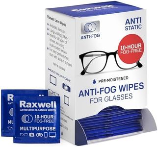 Anti-Fog Wipes for Glasses, Lightly Pre-Moistened, 100 Count, Streak-Free Glasses & Screen Cleaner Wipes. Safe for All Lenses, Eyeglass, Sunglasses, Phone, Camera Lens Individually Wrapped for Travel