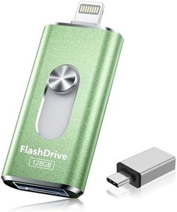 MFi Certified 128GB USB Flash Drives - 4 in 1 USB C Flash Drive, High Speed USB Stick External Storage for iPhone/iPad/Android/PC/More Devices for Photos Transfer and Data Storage (Green)