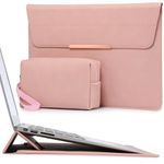 HYZUO 13.3-14 Inch Laptop Sleeve Case with Stand Feature Compatible with MacBook Pro 14 M3/M2/M1 Pro/Max A2992 A2918 A2779 A2442 2021-2024, MacBook Air 13 2012-2017, with Accessory Bag-Pink(Smiley)