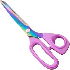 SLEMOON 10-Inch Scissors All Purpose - Premium Steel, Tailor Sewing Craft Scissors for Fabric, Leather & Clothing,Light Purple