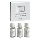 Fresh Fragrance Oil Bundle, Fresh Linen, Clean Cotton, Ocean Breeze | Diffuser Oils for Electric Diffusers, Oil Burners | Long Lasting Luxury Home Fragrance | 3x10ml | by Luxury Home Aromas