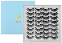 DYSILK False Eyelashes Lashes Mink - Mink Lashes Fluffy 16 Pairs 6D 4 Styles Mixed Lashes Faux Eyelashes Wispy Fluffy Natural Look Fake Eyelashes Mink Lashes Soft Reusable Eye Lashes | 15mm 18mm