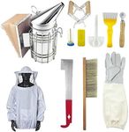 DYJD Beekeeping Tools Kit Accessories Set Bee Hive Starter Kit Beekeeper Supplies with Beehive Smoker Brush Scraper,11pcs