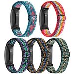 Adjustable Elastic Fitbit Inspire 2 Bands Compatible with Fitbit Inspire 2 / Inspire/Inspire HR, Stretch Soft Nylon Sport Breathable Wristband Replacement Women Men (5 Pack)