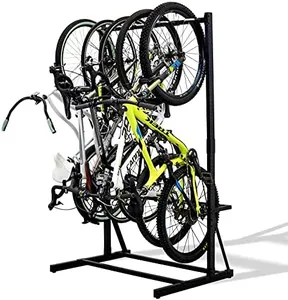 Teal Triangle Freestanding 5 Bike Storage Rack, The Original G-Bike, Indoor Garage Floor Stand, Bicycle Organizer