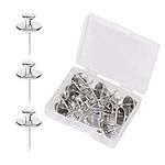 KINBOM 20 pcs Picture Hangers Nails, Double-Headed Wall Nails Pushpin Hook Hangers Decorative Push Pin Hooks for Home Classroom Office Study Room Drywall (Silver)