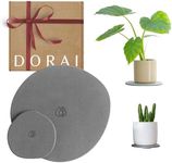 Dorai Stone Plant Pot Saucer - 1 Large and 1 Small Plant Saucers for Indoor Plants Water Catcher Tray Diatomaceous Earth Tray for Plants Saucers or Potted Plants