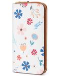 molshine Floral Women's Wallets RFID Blocking Ladies Purse Large Capacity Clutch with Multiple Card Slots and Zipper Coin Pocket Roomy Compartment (Floral illustration)