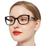 OCCI CHIARI Mediun Rectangle Reading Glasses for Women 4.0, Women's Fashion Readers Glasses, Premium Reading Glasses Spring Hinge (Black, 400)