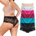 moonlight elves Women's Lace Boyshort Underwear Plus Size Panties & Hipsters Panty 6-Pack (6-Pack, L)