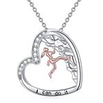 YFN Rock Climbing Gifts Necklace for Women Sterling Silver I can do it Inspirational Jewelry