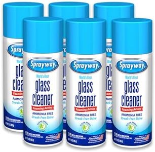 Sprayway Glass Cleaner Foaming Aerosol Spray, 15oz, Pack of 6 | Ammonia-Free, Streakless, Fast-Acting | Cleans & Polishes Glass Surfaces | Fresh Scent, Removes Fingerprints, Dust, Dirt, Smoke Film