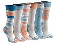 Dickies Women's Dri-tech Moisture Control Crew Socks Multipack, Oatmeal Assorted (6-pairs), Shoe Size: 5-7