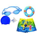 JMT Wear Swimming Kit for Boys | Swimming Costume for Boys | Swimming Goggles for Kids | Swimming Tube for Kids | Swimming Cap for Kids | Ear Plugs Printed_2-4Yr