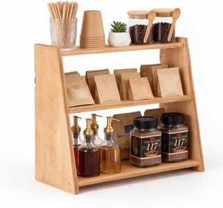 HuiDao 100% Solid Rubber Wood Spice Rack, 3 Tier Freestanding & Wall Mounted Kitchen Countertop Organizer, Trinket Shelf, Tiered Display Stand for Spices, Makeup, Collectibles & Home Decor
