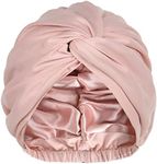 YANIBEST Turbans for Women Satin Bonnet Silk Bonnet for Sleeping Head Wraps Adjustable Twisted Headwrap Pink