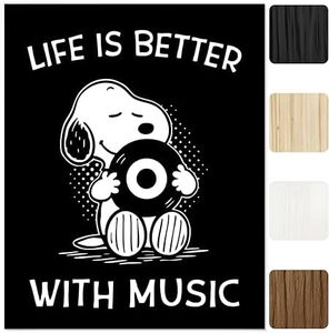 Life Is Better With Music – Playful Cartoon-Style Music Quote Wall Art Print, Typographic Decor for Room, Studio, Home, Office & Aesthetic Room Decor (Unframed, 8x10 Inches)