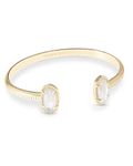 Kendra Scott Elton Cuff Bracelet for Women, Fashion Jewelry, One Size, Brass Metal Mother Of Pearl, Agate