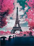 YEESAM ART Paint by Numbers for Adults Beginners Paris Eiffel Tower 16x20 inch Linen Canvas Acrylic DIY Number Painting Kits Wall Art Decor Gifts（Without Frame）