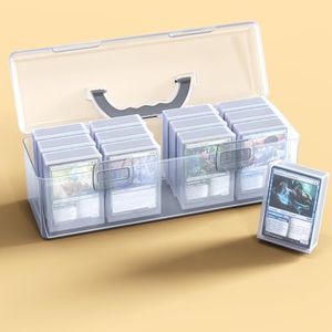 sysdmno Trading Card Storage Box,Plastic Card Box Set of 14,Portable Sports Card Storage Boxes Holds 900+ Loose Cards, for Collectible Gaming Trading Cards(Cards Not Included)