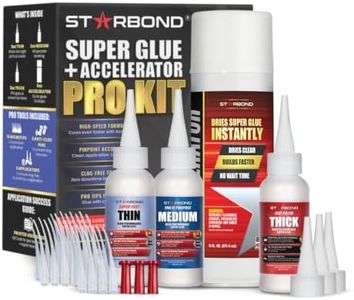 STARBOND CA Glue with Activator Kit – Thin, Medium & Thick 2 oz Bottles with 6 oz Accelerator – Premium Cyanoacrylate Super Glue Bundle for Woodworking, Woodturning, Hobby Models Crafts & 3D Printing
