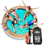 Chillbo Chillypad Sunbathing Lake Lounger w/Cupholders | Water Hammock for Summer | Inflatable Dock or Inflatable Island Floats for Adults | Floating Pad for Lake | Party Floats for Adults for Lake