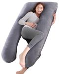 Andizun Pregnancy Pillow for Sleeping, U Shaped Full Body Pillow Support for Back, Hips, Legs, Maternity Pillow with Removable Velvet Cover for Pregnant Women, Adults (Grey)