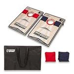 Dr Sport - Cornhole Pro - 90 x 60cm (2 x 3 Foot) Double Board Set – 2 x Wood Cornhole Boards with Carry Handles - 8 x Regulation Size & Weight Bean Bags plus Canvas Carry Bag