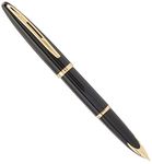 Waterman Carène Black Sea Fountain Pen | High-Gloss Black & 23k Gold Clip | Fine Nib with Blue Ink Cartridge | Gift Box