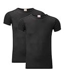 Heatwave® Pack of 2 Men's Thermal T Shirt, Warm Underwear Baselayer Thermals, Medium Black