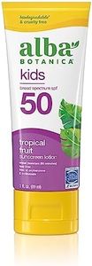 Alba Botanica Kids Sunscreen for Face and Body, Tropical Fruit Sunscreen Lotion for Kids, Broad Spectrum SPF 50, Water Resistant and Hypoallergenic, 3 fl. oz. Bottle