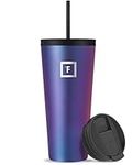 IRON °FLASK Classic Tumbler 2.0 - 32 Oz, 2 Lids (Straw/Flip), Vacuum Insulated Stainless Steel Bottle, Modern Double Walled, Simple Thermo Travel Mug, Hydro Water Metal Canteen - Aurora
