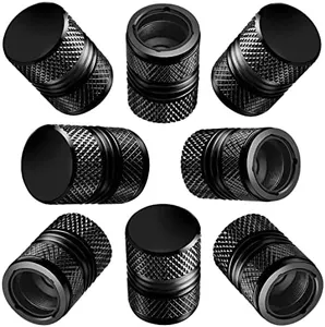 Tire Valve Stem Caps for Car Tires Air Caps Cover 8 Pack Corrosion Resistant Premium Alloy Leak-Proof Universal for SUV Truck Motorcycle Bike Black