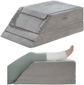 jakoola Wedge Pillow for Sleeping, Bed Wedge Pillow for After Surgery 4-Height Memory Foam Leg Elevation Pillow for Swelling Back Pain Relief Sciatica Knee Ankle Pain Bed Support Legs L 29"