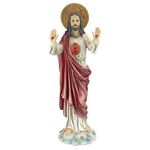 Design Toscano Sacred Heart of Jesus Italian Style Religious Garden Statue, 59.5 cm, Polyresin, Full Colour