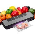 AXNSATRE Food Vacuum Sealer Machine for Freezing Food - Automatic Heat Sealing Machine with 30Pcs Vac Pack Bags 20x30cm, 5 Modes for Food Storage, Wet Dry Vacuum, Silver