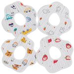 YOUSTYLO - YOU ARE PRIORITY Muslin Baby Bib | 4 Pcs. Organic Cotton Baby Bibs | Super Absorbent Bandana Apron with 2 Snap Buttons For Drooling Teething Feeding (0-12 Months, Pack of 4, C8168B)